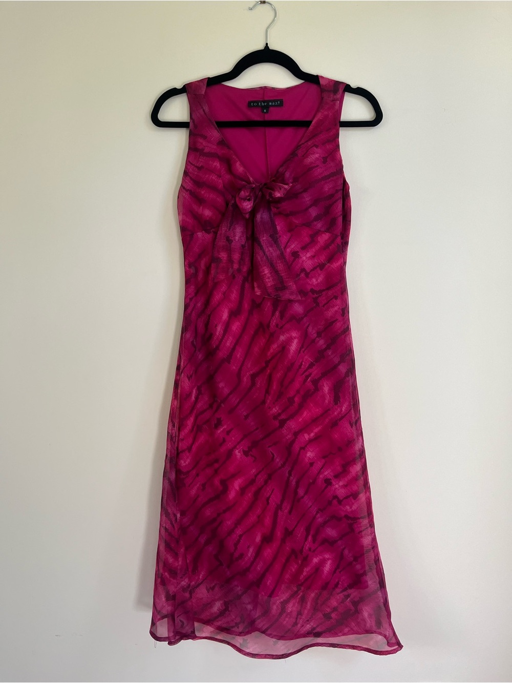 Y2K To the Max Fuchsia Print Sleeveless Midi Dress